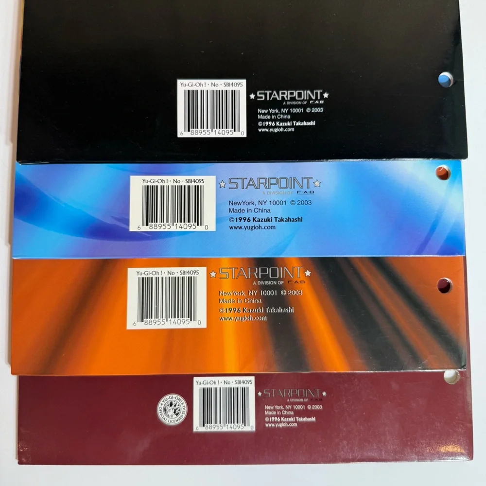 Yu-Gi-Oh! Yugioh Folders Lot Of 4 2003 Starpoint 3 Ring Hole Pockets Binder Used